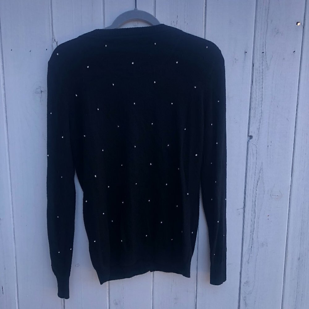 Anthropologie Numph Button Front Polka Dot Sweater - Picture 5 of 9
